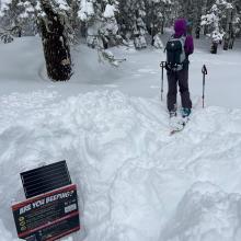 Diggin out the beacon checker in the Coyote Butte saddle