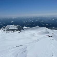 Looking down Green Butte Ridge from 10k feet into Old Ski Bowl