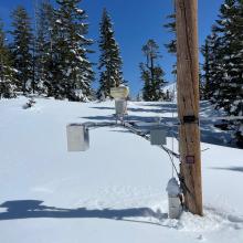 Old Ski Bowl weather station, over 196 inches of snow on the ground. The snow depth sensor is 20 feet off the ground! 