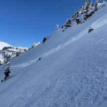 Crown from west face Gray Butte avalanche