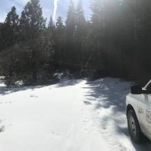 End of the passable road. From here, it's 1.7 road miles to the trailhead.