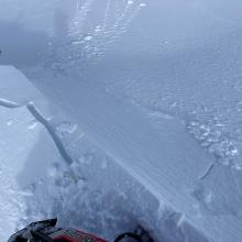 West wind loading east aspects. Touchy cornices and slabs along ridges