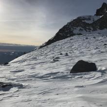 Wind effect at 8,500 feet on a southerly facing slope, Mount Shasta