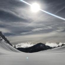 Just east of the eastern Old Ski Bowl wilderness boundary, near treeline, through 