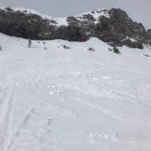 Green Butte, natural wind slab avalanche (D2)