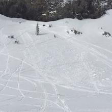 Green Butte, natural wind slab avalanche (D2)