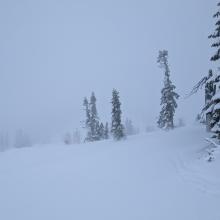 Looking toward Left Peak from below Heart Lake