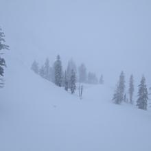 Low visibility near Heart Lake