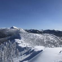 east facing ridge line with cornice 