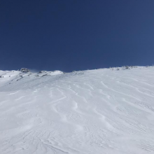 Wind effect in the form of wind ripples on the the upper mountain