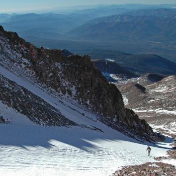 Mount Shasta - Cascade Gulch - View from saddle looking  back down